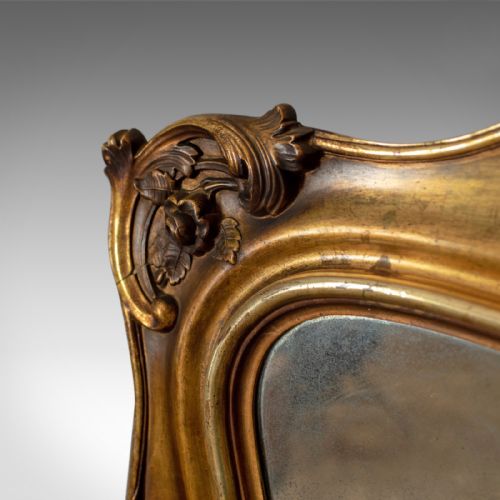 ANTIQUE WALL MIRROR MIDSIZED ITALIAN GILT FRAME VANITY 19TH CENTURY C1900 - ADDITIONAL PHOTO 4
