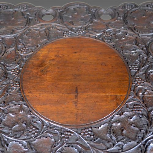 ANGLOINDIAN ANTIQUE CAMPAIGN TABLE CARVED TEAK SIDE CIRCA 1900 - ADDITIONAL PHOTO 3