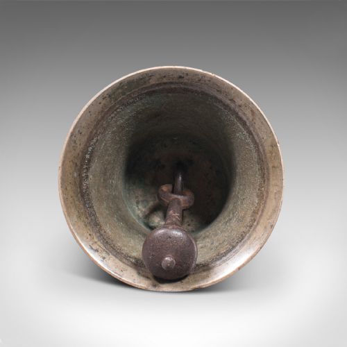 fig 3. Antique Schoolmaster's Hand Bell, English, Brass, Lignum Vitae, Victorian, 1850