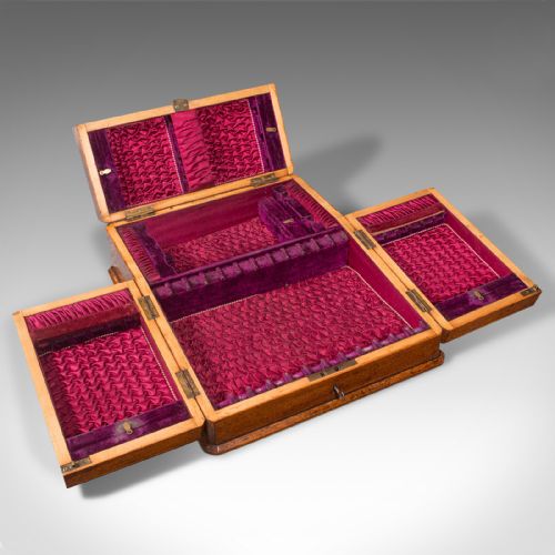 fig 3. Antique Decorative Canteen, English, Burr Walnut, Cutlery Box, Victorian, C.1860