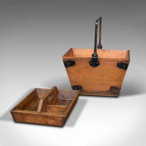 Antique Bulb Planter's Trug, English, Pine, Gardening Basket, Victorian, C.1890