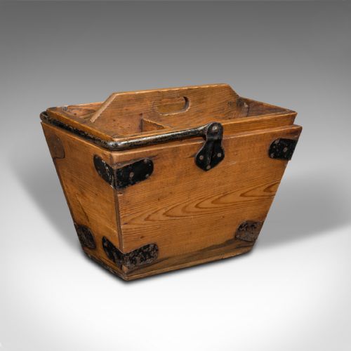 fig 1. Antique Bulb Planter's Trug, English, Pine, Gardening Basket, Victorian, C.1890