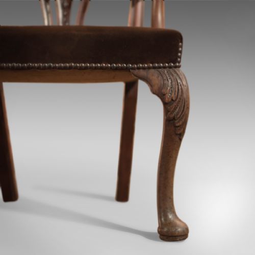 ANTIQUE ELBOW CHAIR 19TH CENTURY ARMCHAIR IN CHIPPENDALE TASTE - ADDITIONAL PHOTO 5
