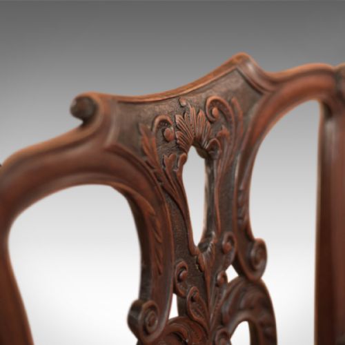 ANTIQUE ELBOW CHAIR 19TH CENTURY ARMCHAIR IN CHIPPENDALE TASTE - ADDITIONAL PHOTO 6