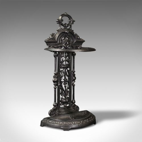 ANTIQUE DECORATIVE HALL STICK STAND ENGLISH AFTER COALBROOKDALE EDWARDIAN
