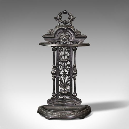 ANTIQUE DECORATIVE HALL STICK STAND ENGLISH AFTER COALBROOKDALE EDWARDIAN - ADDITIONAL PHOTO 1