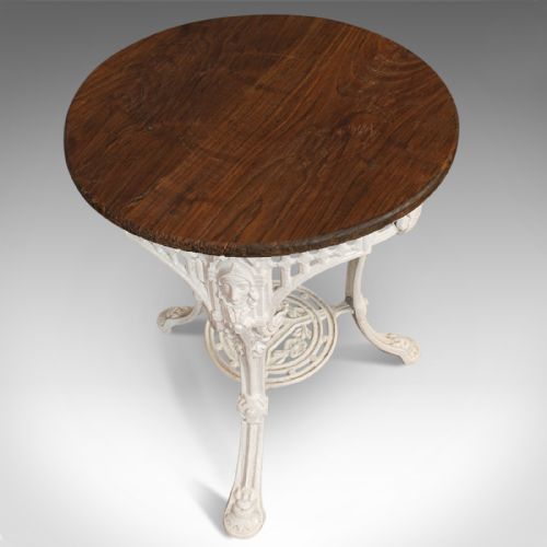ANTIQUE BRITANNIA TABLE ENGLISH CAST IRON CEDAR GARDEN OUTDOOR VICTORIAN - ADDITIONAL PHOTO 3