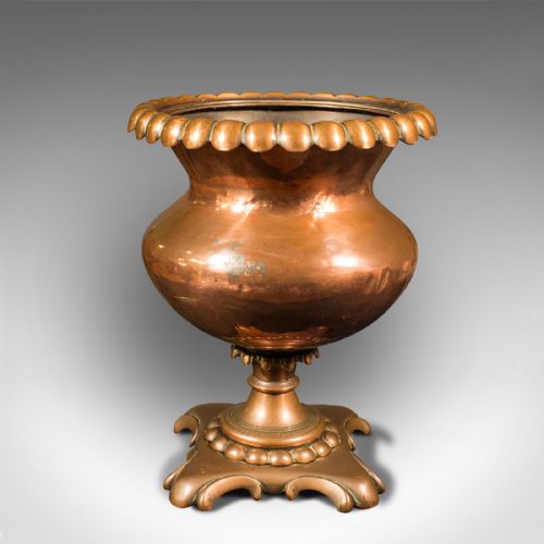 fig 2. Antique Decorative Jardiniere, English, Copper, Planter, Art Nouveau, Victorian