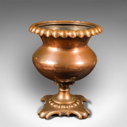 fig 3. Antique Decorative Jardiniere, English, Copper, Planter, Art Nouveau, Victorian