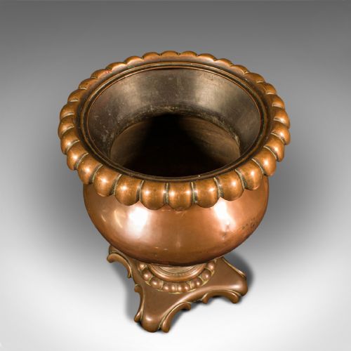 fig 4. Antique Decorative Jardiniere, English, Copper, Planter, Art Nouveau, Victorian