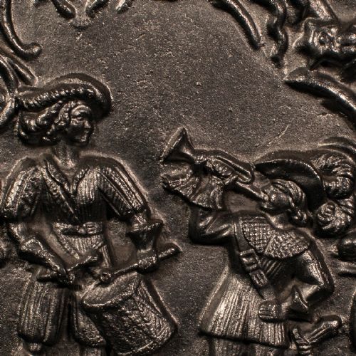 fig 2. Antique Relief Fire Back, English, Cast Iron Decorative Panel, Victorian, C.1850