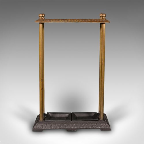 fig 1. Antique Sectional Umbrella Stand, English, Bronze, Iron, Hall Rack, Victorian