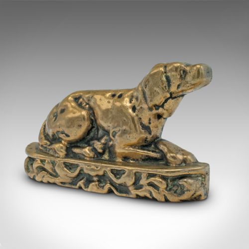 fig 1. Small Antique Decorative Door Stop, English, Bronze, Labrador, Dog, Victorian