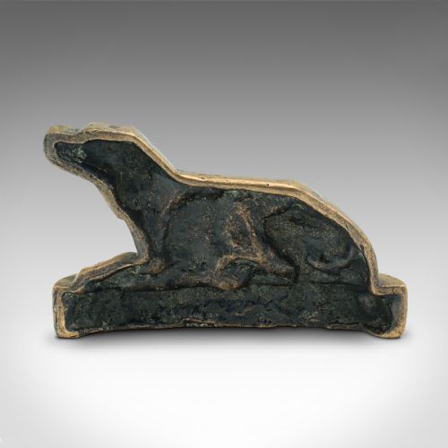 fig 4. Small Antique Decorative Door Stop, English, Bronze, Labrador, Dog, Victorian