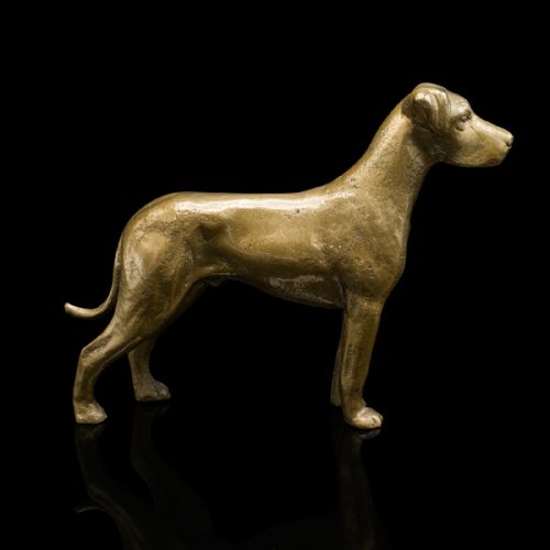 ANTIQUE GREAT DANE FIGURE ENGLISH BRONZE DECORATIVE DOG STATUE VICTORIAN - ADDITIONAL PHOTO 4