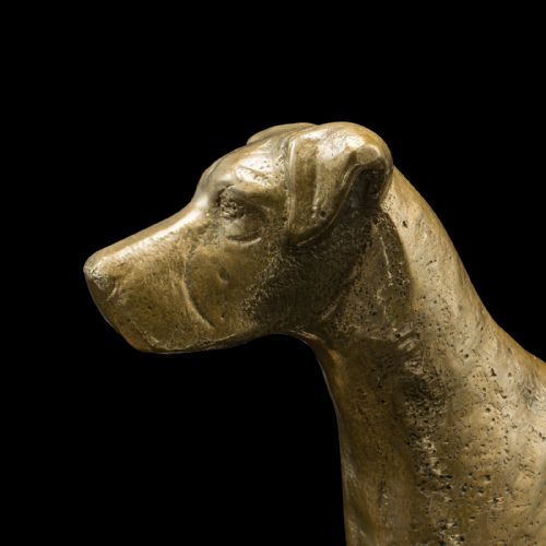 ANTIQUE GREAT DANE FIGURE ENGLISH BRONZE DECORATIVE DOG STATUE VICTORIAN - ADDITIONAL PHOTO 7