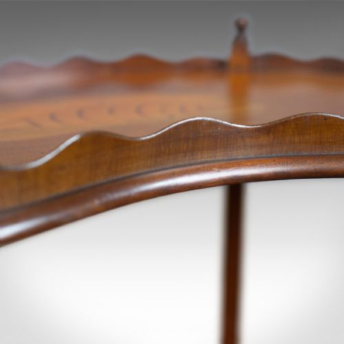 ANTIQUE TEA TABLE ENGLISH EDWARDIAN TWO TIER GALLERY SIDE CIRCA 1910 - ADDITIONAL PHOTO 4