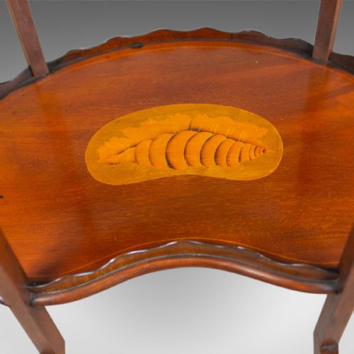 ANTIQUE TEA TABLE ENGLISH EDWARDIAN TWO TIER GALLERY SIDE CIRCA 1910 - ADDITIONAL PHOTO 5