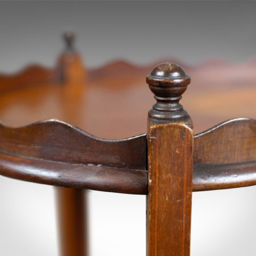 ANTIQUE TEA TABLE ENGLISH EDWARDIAN TWO TIER GALLERY SIDE CIRCA 1910 - ADDITIONAL PHOTO 6