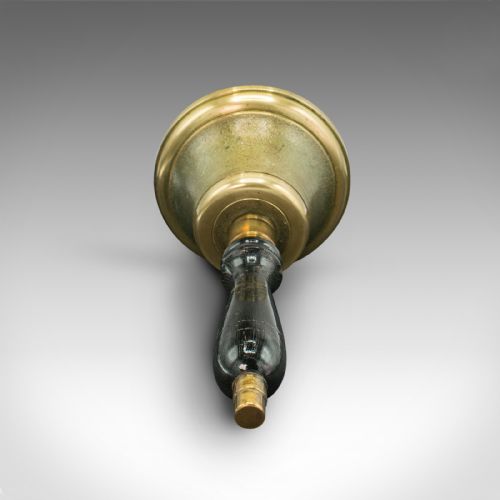 fig 3. Antique Town Clerk's Hand Bell, English, Brass, School Yard Ringer, Edwardian