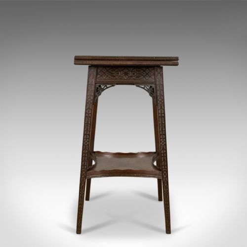 ANTIQUE FOLDOVER GAMES TABLE ENGLISH EDWARDS ROBERTS LONDON CIRCA 1880 - ADDITIONAL PHOTO 2