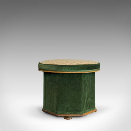 fig 2. Antique Ottoman Stool, Victorian, Dressing, Storage, Circa 1880