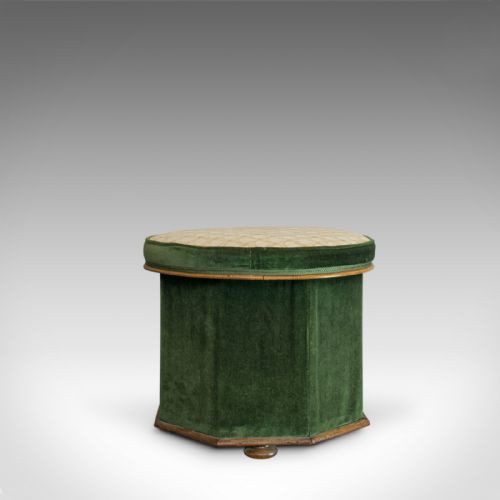 fig 3. Antique Ottoman Stool, Victorian, Dressing, Storage, Circa 1880