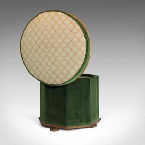 fig 4. Antique Ottoman Stool, Victorian, Dressing, Storage, Circa 1880