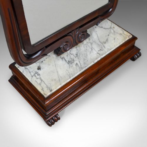 fig 4. Large Antique Vanity Mirror, Toilet, Swing, English, Victorian Marble Circa 1850