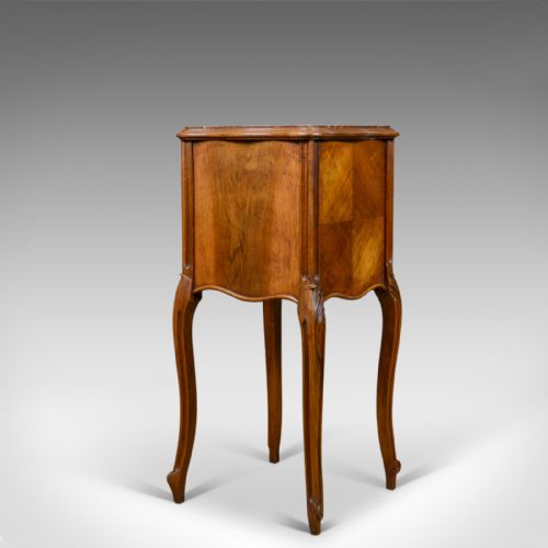 ANTIQUE FRENCH BEDSIDE CABINET EDWARDIAN WALNUT MARBLE POT CUPBOARD C1910 - ADDITIONAL PHOTO 4
