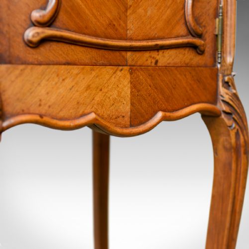 ANTIQUE FRENCH BEDSIDE CABINET EDWARDIAN WALNUT MARBLE POT CUPBOARD C1910 - ADDITIONAL PHOTO 10
