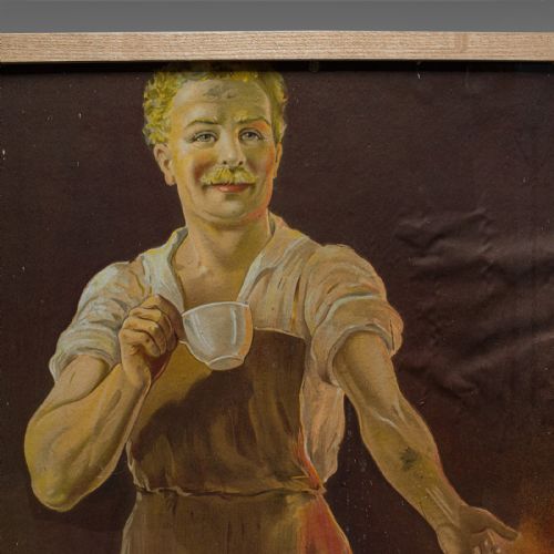 fig 3. Framed Antique Cocoa Advertisement, English, Lutona Poster, Victorian, C.1900