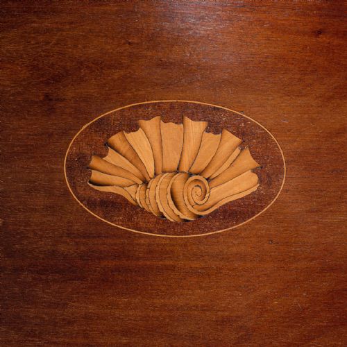 fig 4. Antique Serving Tray, English, Mahogany, Brass, Boxwood Inlay, Georgian, C.1800