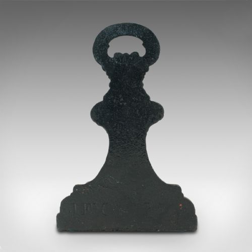 fig 3. Antique Decorative Doorstop, English Cast Iron, Art Nouveau Door Keep, Victorian