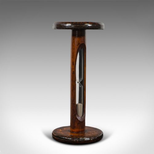 Antique Cookie Baking Sand Timer, English, Fruitwood, Glass, Victorian, C.1900