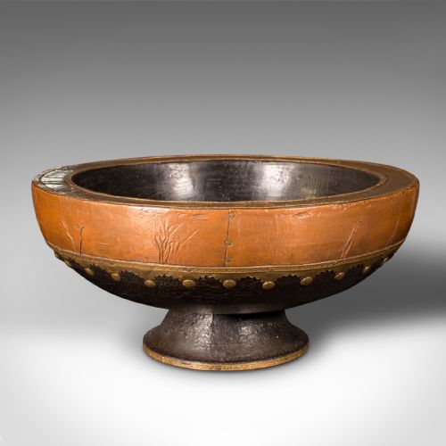 fig 1. Antique Ceremonial Bowl, Indian, Ebonised, Dish, Brass, Copper, Decor, Victorian
