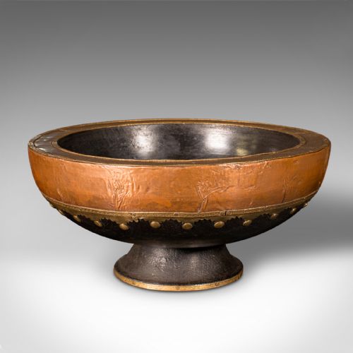 fig 2. Antique Ceremonial Bowl, Indian, Ebonised, Dish, Brass, Copper, Decor, Victorian