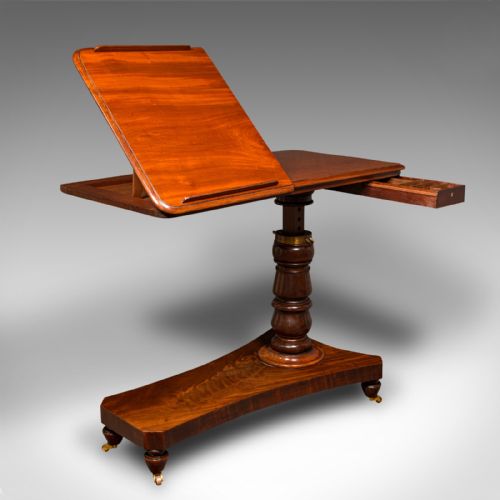 Antique Gentleman's Reading Table, English, Adjustable, Writing, Victorian
