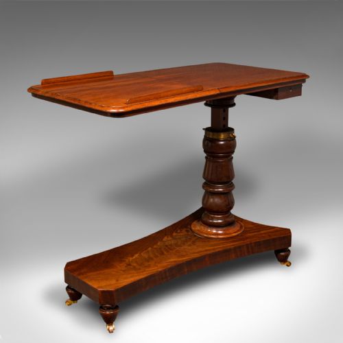 fig 1. Antique Gentleman's Reading Table, English, Adjustable, Writing, Victorian