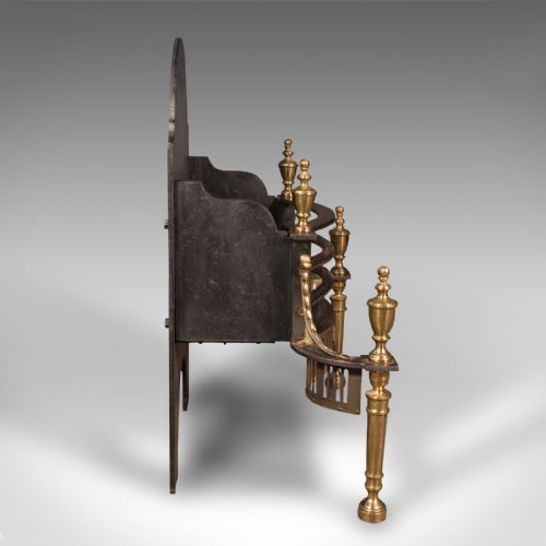 Antique Free-standing Fireplace, English, Cast Iron, Fire Basket, Late Victorian