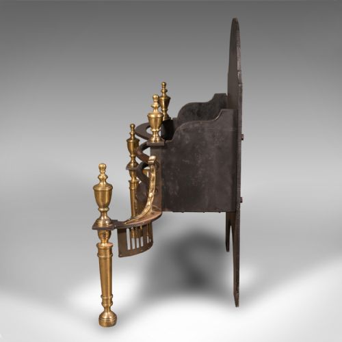 fig 1. Antique Free-Standing Fireplace, English, Cast Iron, Fire Basket, Late Victorian