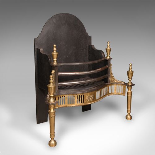 fig 2. Antique Free-Standing Fireplace, English, Cast Iron, Fire Basket, Late Victorian