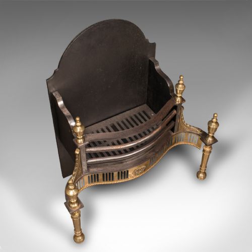 fig 3. Antique Free-Standing Fireplace, English, Cast Iron, Fire Basket, Late Victorian
