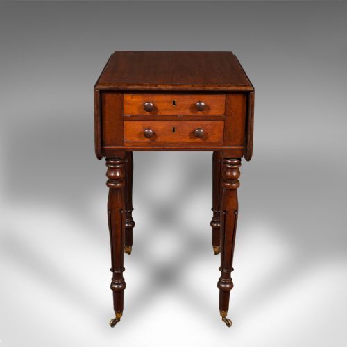 ANTIQUE PEMBROKE TABLE ENGLISH DROP LEAF SIDE OCCASIONAL REGENCY C1830 - ADDITIONAL PHOTO 2