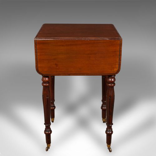 ANTIQUE PEMBROKE TABLE ENGLISH DROP LEAF SIDE OCCASIONAL REGENCY C1830 - ADDITIONAL PHOTO 3