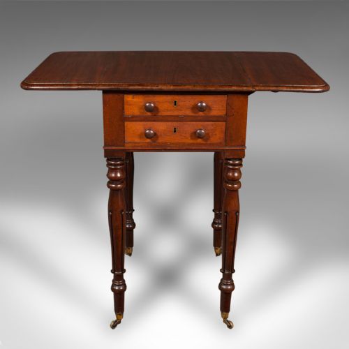 ANTIQUE PEMBROKE TABLE ENGLISH DROP LEAF SIDE OCCASIONAL REGENCY C1830 - ADDITIONAL PHOTO 5