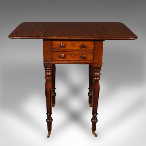 ANTIQUE PEMBROKE TABLE ENGLISH DROP LEAF SIDE OCCASIONAL REGENCY C1830 - ADDITIONAL PHOTO 6