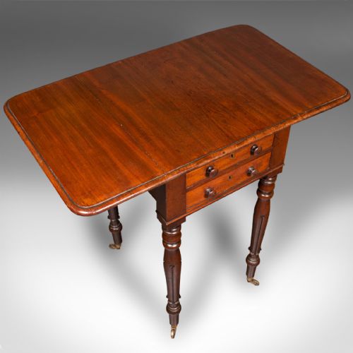 ANTIQUE PEMBROKE TABLE ENGLISH DROP LEAF SIDE OCCASIONAL REGENCY C1830 - ADDITIONAL PHOTO 7