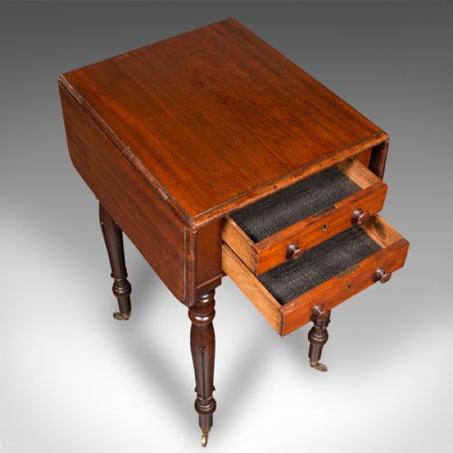ANTIQUE PEMBROKE TABLE ENGLISH DROP LEAF SIDE OCCASIONAL REGENCY C1830 - ADDITIONAL PHOTO 8