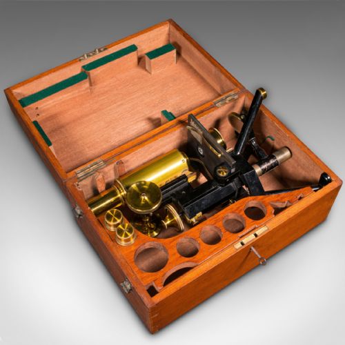ANTIQUE CASED MICROSCOPE ENGLISH SCIENTIFIC INSTRUMENT SWIFT SON EDWARDIAN - ADDITIONAL PHOTO 9